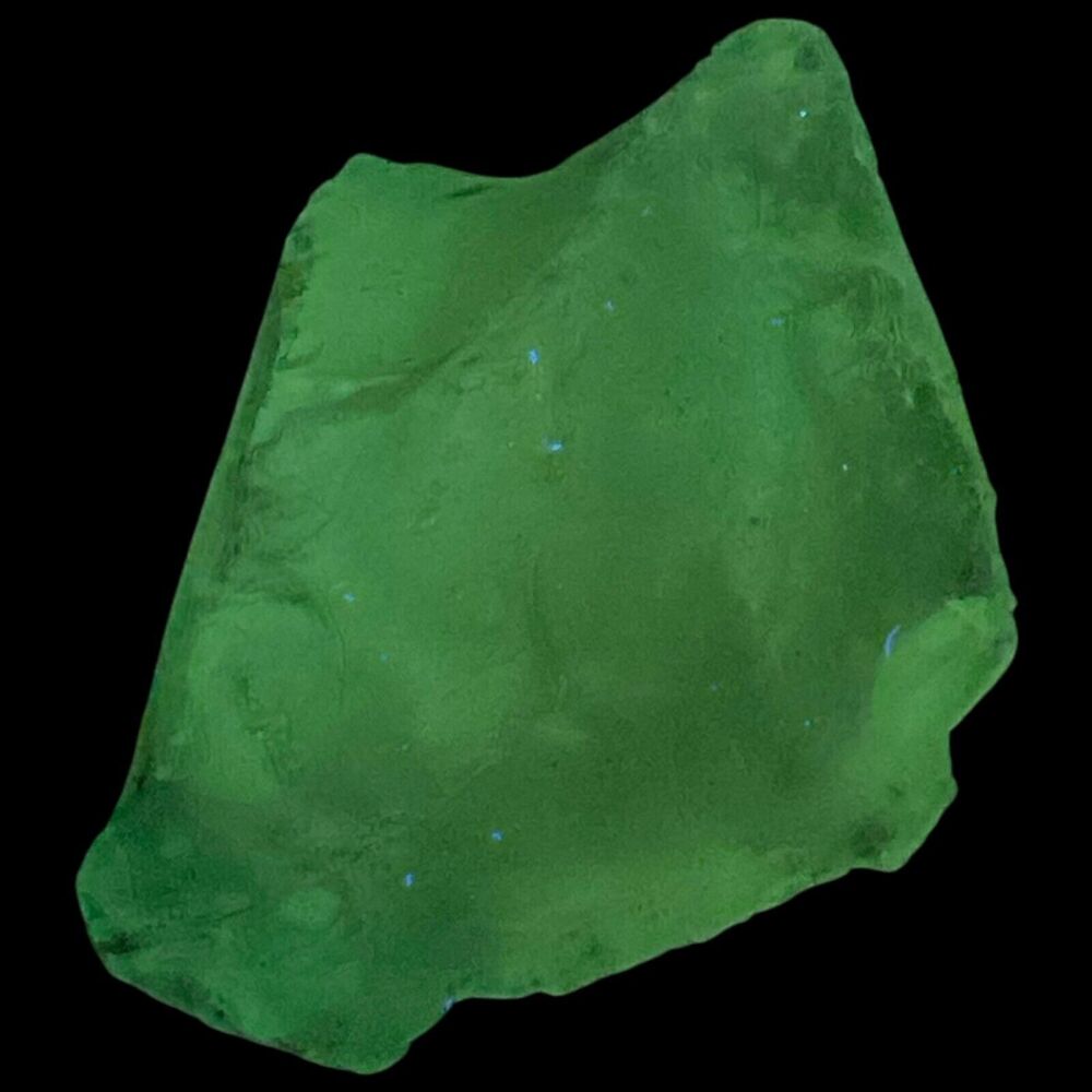 Satin Blue Translucent Art Glass Cullet Glowing Manganese Slag‎ Glass #4GM371